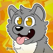 Icon drawing of Rustywolf14's character, Rusty the wolf.