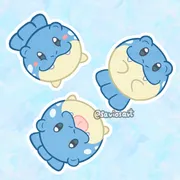 Drawing three Spheals smiling towards the camera. One of them is doing a blep! Did you know a group of Spheals is called a ballpit?